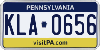 PA license plate KLA0656