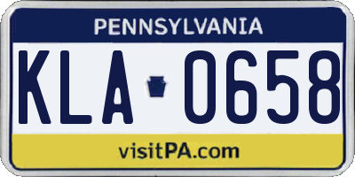 PA license plate KLA0658