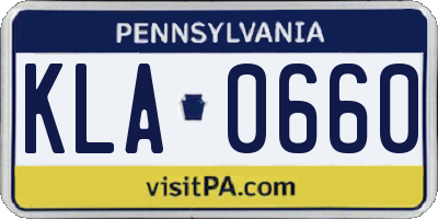PA license plate KLA0660