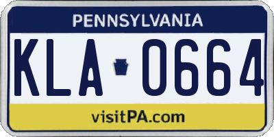 PA license plate KLA0664