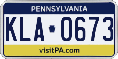 PA license plate KLA0673