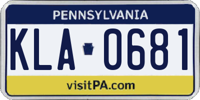PA license plate KLA0681