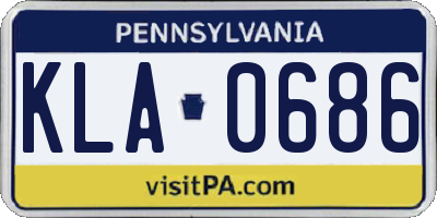 PA license plate KLA0686