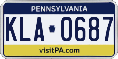 PA license plate KLA0687