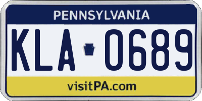 PA license plate KLA0689