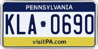 PA license plate KLA0690