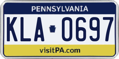 PA license plate KLA0697