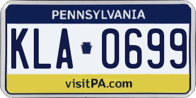 PA license plate KLA0699