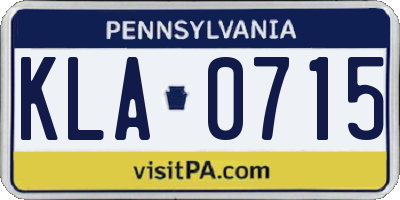 PA license plate KLA0715