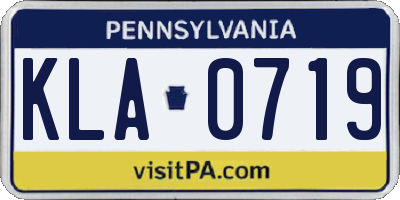 PA license plate KLA0719