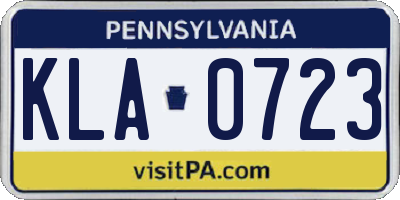 PA license plate KLA0723