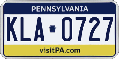 PA license plate KLA0727