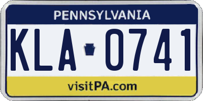 PA license plate KLA0741