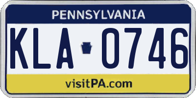 PA license plate KLA0746
