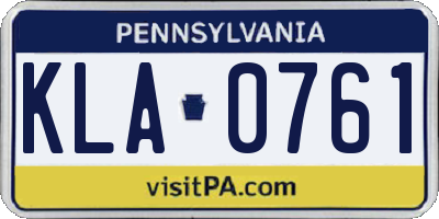 PA license plate KLA0761