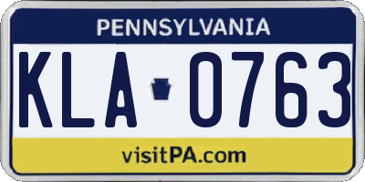 PA license plate KLA0763