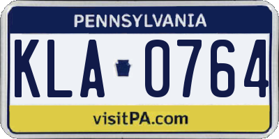 PA license plate KLA0764