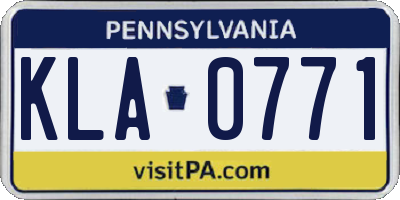 PA license plate KLA0771