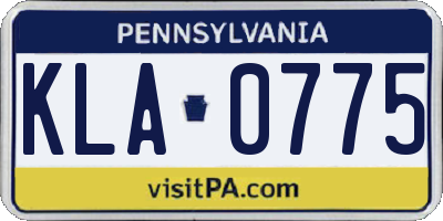 PA license plate KLA0775