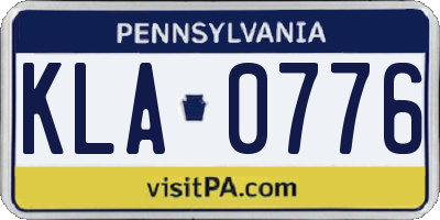 PA license plate KLA0776