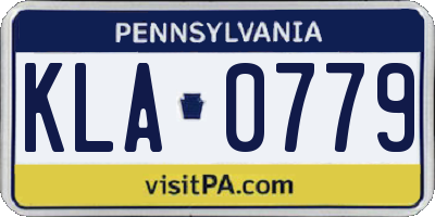 PA license plate KLA0779