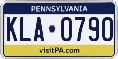 PA license plate KLA0790
