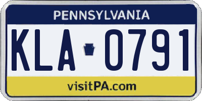 PA license plate KLA0791
