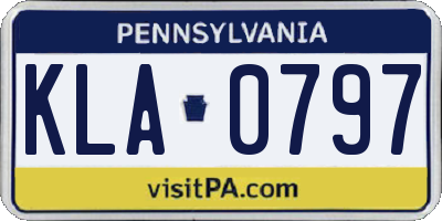 PA license plate KLA0797
