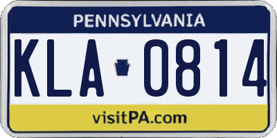 PA license plate KLA0814