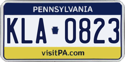 PA license plate KLA0823