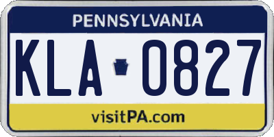 PA license plate KLA0827