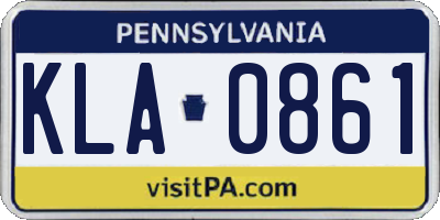 PA license plate KLA0861
