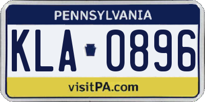PA license plate KLA0896