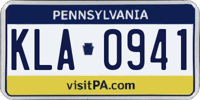 PA license plate KLA0941