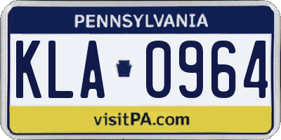 PA license plate KLA0964