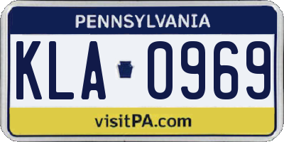 PA license plate KLA0969