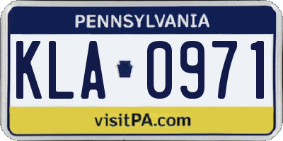PA license plate KLA0971