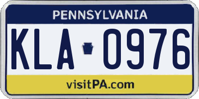 PA license plate KLA0976