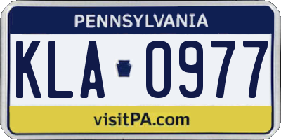 PA license plate KLA0977