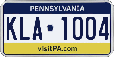PA license plate KLA1004