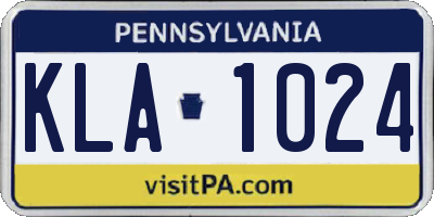 PA license plate KLA1024