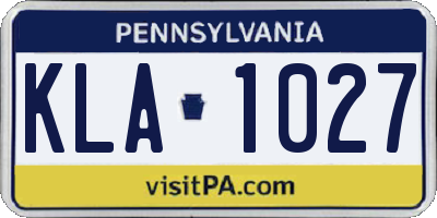 PA license plate KLA1027