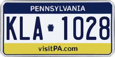 PA license plate KLA1028