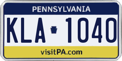 PA license plate KLA1040
