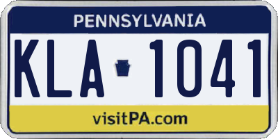 PA license plate KLA1041
