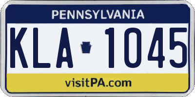 PA license plate KLA1045