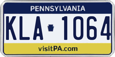 PA license plate KLA1064
