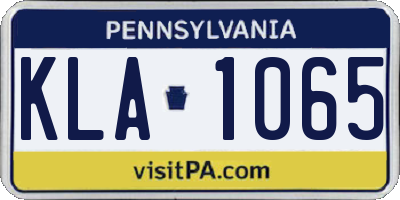 PA license plate KLA1065