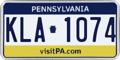 PA license plate KLA1074