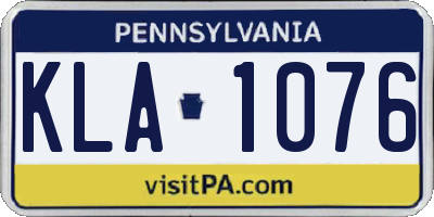 PA license plate KLA1076